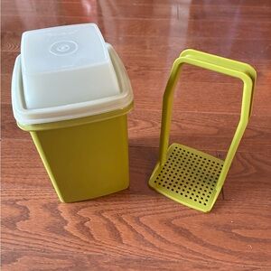 Vintage Tupperware Olive Green Container with White Lid